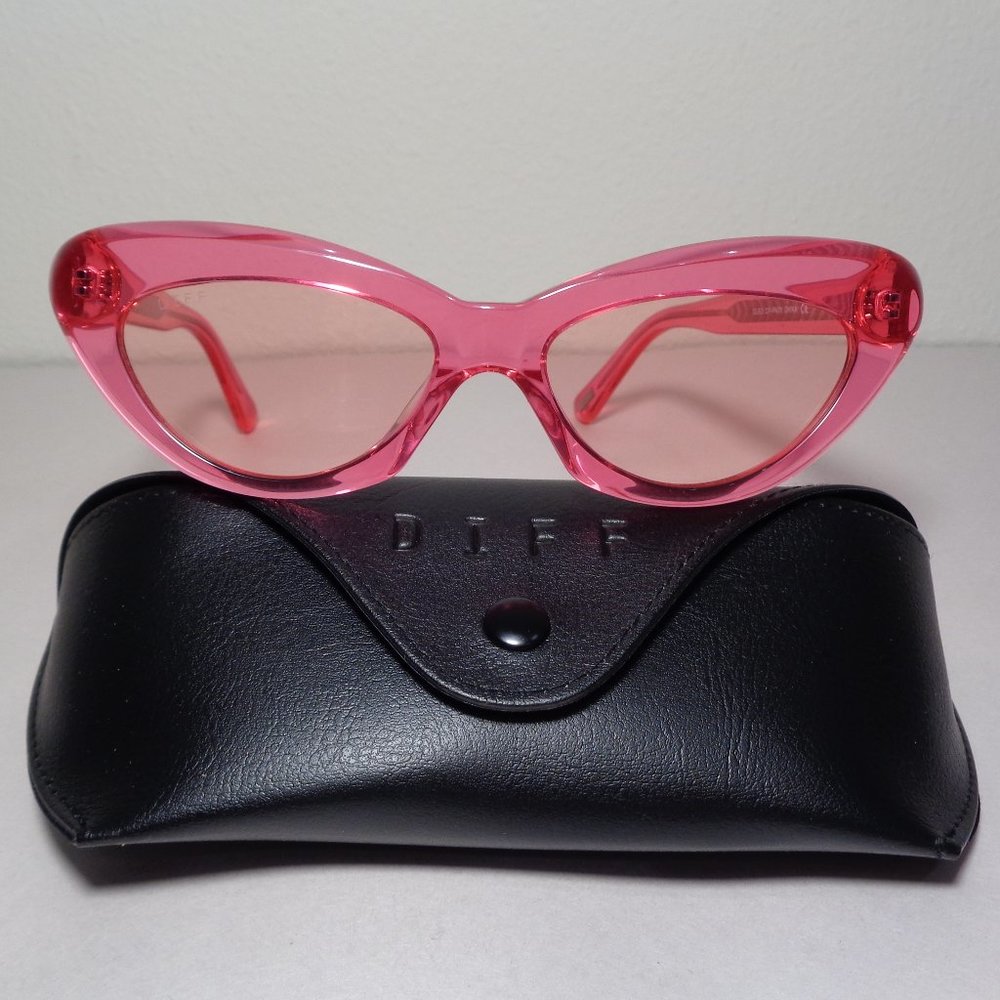 DIFF Eyewear CLEO Transparent Pink New Sunglasses